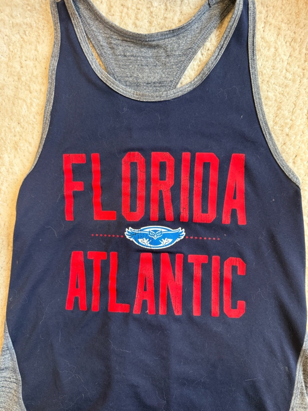 Florida Atlantic Navy & Red Racerback Tank